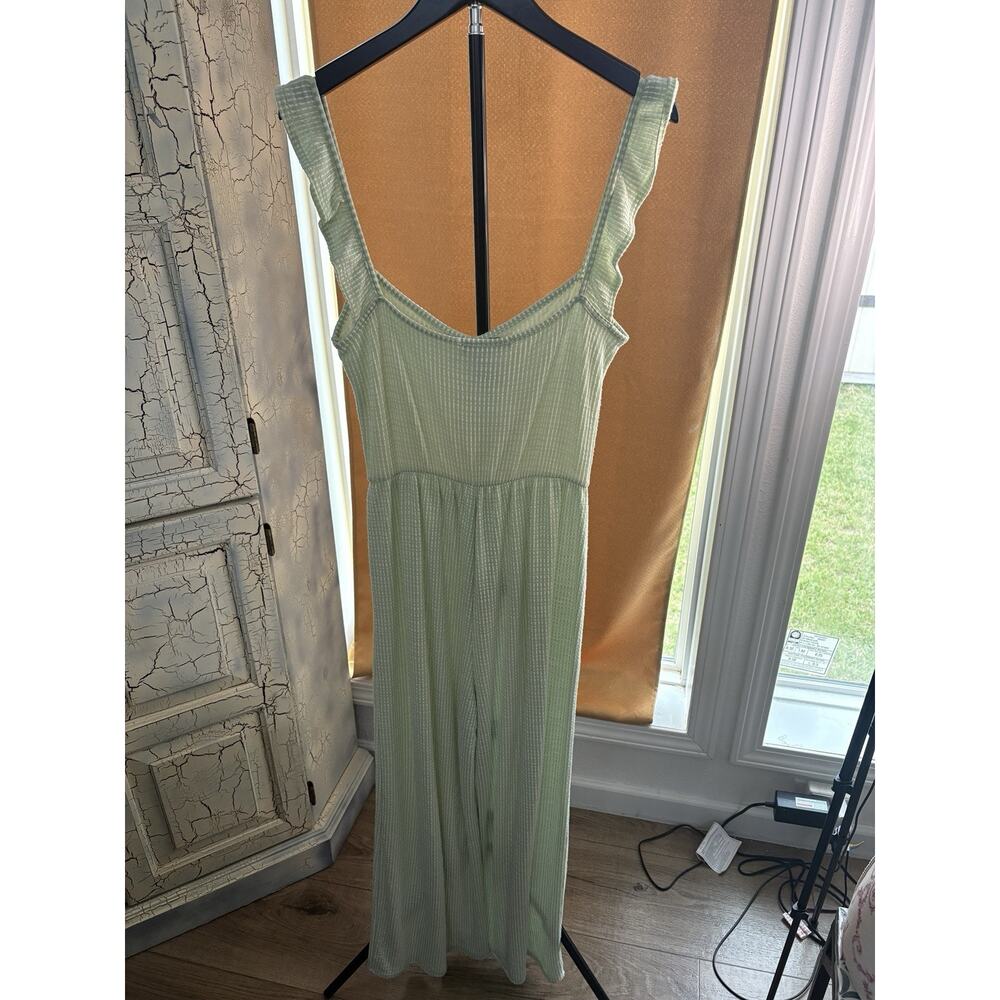 Caution to The Wind Women's Striped Jumpsuit Size M Wide Leg Ruffle Sleeve Soft - Picture 3 of 5